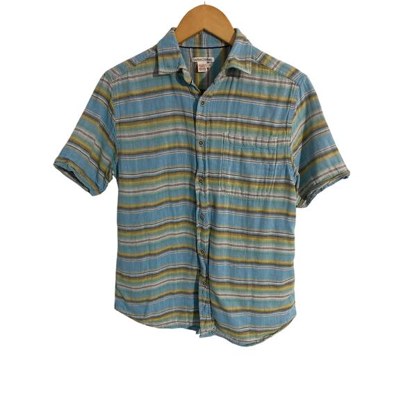Carbon2cobalt button down shirt men’s size S blue striped cotton lined - Picture 1 of 4